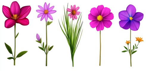 A watercolor depiction of a delicate multicolored flower border, suitable for design use.