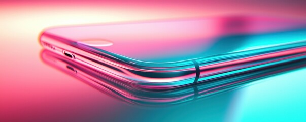 Poster - Sleek modern smartphone with vibrant glassmorphism design effect