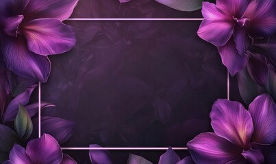 Wall Mural - A purple flower with a frame