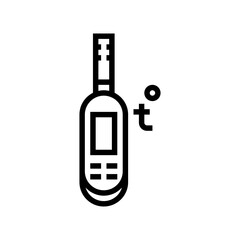 Poster - digital thermometer agri tech line icon vector. digital thermometer agri tech sign. isolated contour symbol black illustration