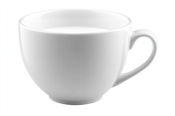 Poster - White coffee cup with milk, isolated on a white background