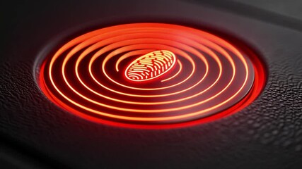 Aufkleber - This fingerprint scanner with illuminated red design highlights security in a smart home environment.