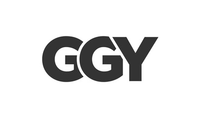 Poster - GGY logo design template with strong and modern bold text. Initial based vector logotype featuring simple and minimal typography. Trendy company identity.