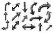 © MOHAMMAD AMINUL - grungy doodle arrows set on white background. vector arrows set for infographic, presentation, direction etc use