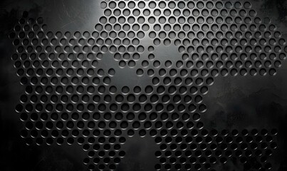 Poster - Abstract Grunge Background Featuring a Circular Grid Pattern on Dark Surface for Creative Use