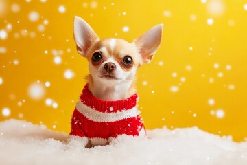 Wall Mural - Charming Chihuahua in Festive Sweater