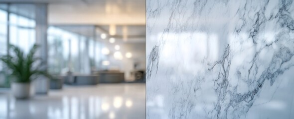 Poster - Blurred office with marble wall.