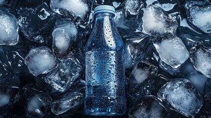 Poster - Clear water bottle in ice.