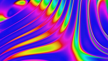 Aufkleber - Colorful Iridescent Waves with Smooth Gradient Flow