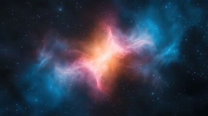stunning cosmic nebula displaying vibrant colors in the universe