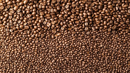 Aufkleber - Roasted coffee beans fill frame, light top to dark bottom.