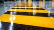 © michnik101 - Close-up of alternating yellow and black stripes on industrial floor. Caution and safety concept
