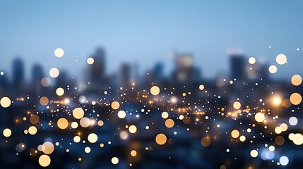Poster - Concept showcases interconnected digital networks with a city skyline glowing in blue hues during the night, highlighting urban connectivity