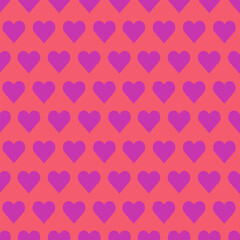 Poster - Love Purple heart seamless pattern. Cute Simple romantic Geometric hearts background. Valentine's day holiday texture for wrapping paper, packaging, wallpaper, scrapbooking