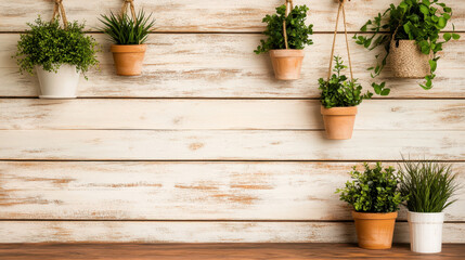 Wall Mural - Wall flower arrangement whitewashed wooden wall photography indoor close-up nature inspired wallpaper