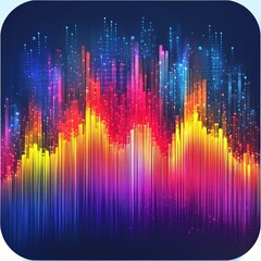 Poster - Vibrant sound wave visualization digital art abstract design colorful background modern style audio representation