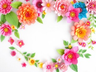 Vibrant backdrop featuring an array of colorful paper roses, arts and crafts, beautiful, craft