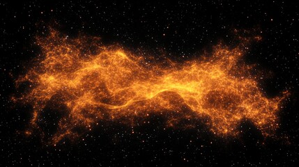 Wall Mural - luminous embers in the cosmic void: glowing particles amidst a starry night sky