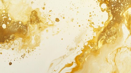 Poster - Elegant gold paint splashes create dynamic abstract texture background. Generative AI