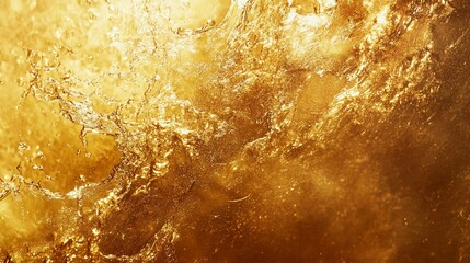 Poster - Vibrant gold paint splashes create a rich textured background. Generative AI