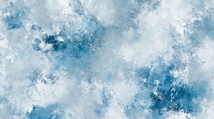 Poster - Textured blue and white abstract pattern resembling ice and frost. Generative AI