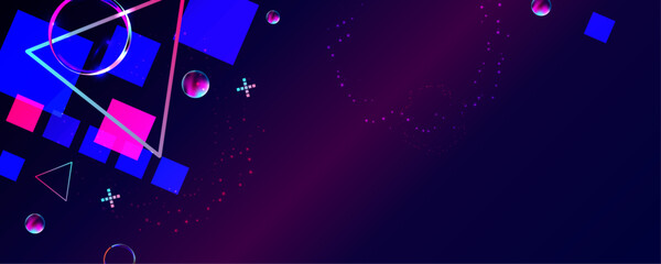 Wall Mural - AI-Powered Design futuristic cyberpunk New Naturalism background cosmos synthwave vaporwave retrowave glitch circle with blue and pink