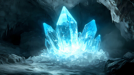 Wall Mural - large blue ice crystal