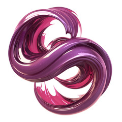 Poster - metallic magenta and platinum shimmering swirl with glossy finish
