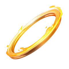 Poster - Golden halo with glowing light effect, isolated on transparency background