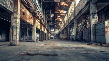  Abandoned Factory Interior, Industrial Decay