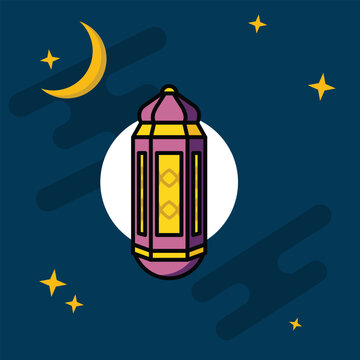 a colorful graphic of a traditional lantern, ideal for festive greetings or company branding during Eid celebrations