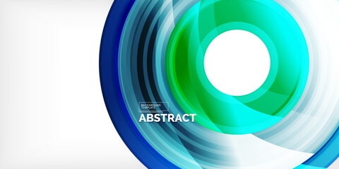 Poster - Bright colorful circles with light effects. Abstract background