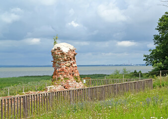 The remainder of the fortress wall of Brandenburg Castle, XIII century. Kaliningrad region