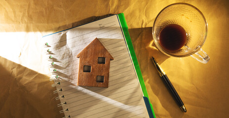 Canvas Print - house model on notepad