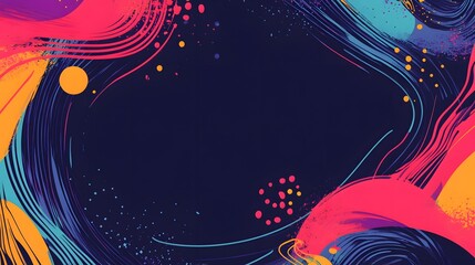 Wall Mural - abstract colorful swirls and dots background design
