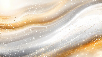 Wall Mural - An abstract glitter light background featuring a cascade of shimmering particles in gold and silver tones, softly blurred. Cascade. Illustration