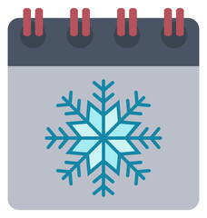 Wall Mural - Winter calendar icon vector isolated isolated on white background.