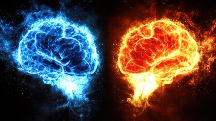 Poster - Colorful Representation of Mental Activity with Blue and Orange Light