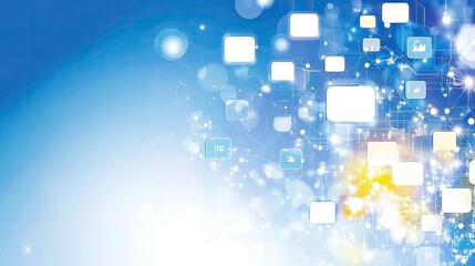Poster - Abstract Digital Technology Background with Light and Data Elements