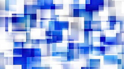 Poster - Abstract Blue and White Composition with Geometric Shapes and Patterns