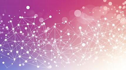 Poster - Abstract Network Connections with Bright Dots and Colorful Background