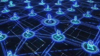 Poster - Digital Connectivity Concept with Network Nodes and Connections