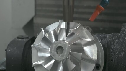Aufkleber - The milling process on CNC milling machine. The metal working concept on the milling machine.