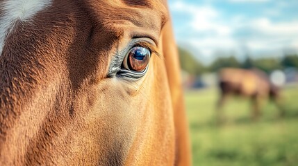 Wall Mural - close up of a horse's eye. animal portrait, equine beauty, nature.