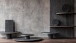© apichat - Modern Minimalist Display with Dark Textures and Shapes