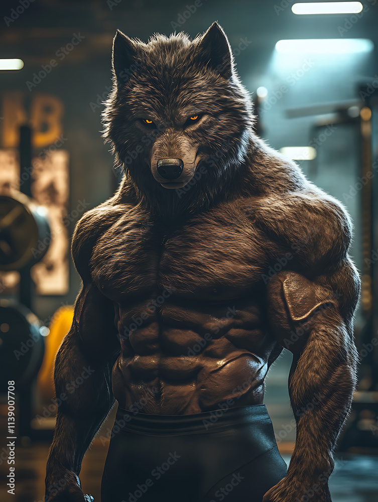 Alpha Wolf Dominating the Iron Temple Unleashing Primal Strength Stock ...