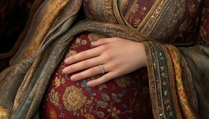 Nurturing Hands Softly Cradling a Pregnant Belly An Ode to Maternal Warmth, Love, and Care through Heartfelt Imagery of Pregnancy and the Beautiful Journey of Expecting Mothers