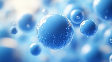 Poster - abstract 3d animation geometric background with falling blue spheres seamless looped vide