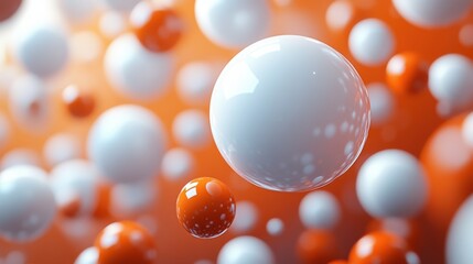 Poster - abstract 3d animation geometric background with falling spheres seamless looped vide