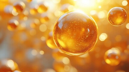 Poster - abstract 3d animation geometric background with falling yellow spheres seamless looped vide